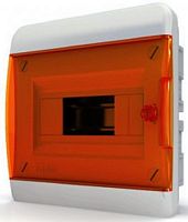 Бокс пластиковый Tekfor ЩРВ-П-8 BVO 40-08-1 (240х218х102мм) IP41 оранжевая дверца картинка 